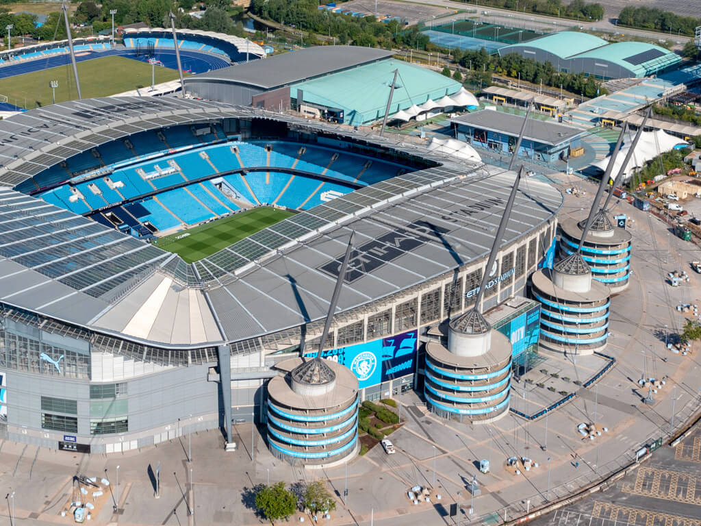 Manchester City Etihad Stadium from above