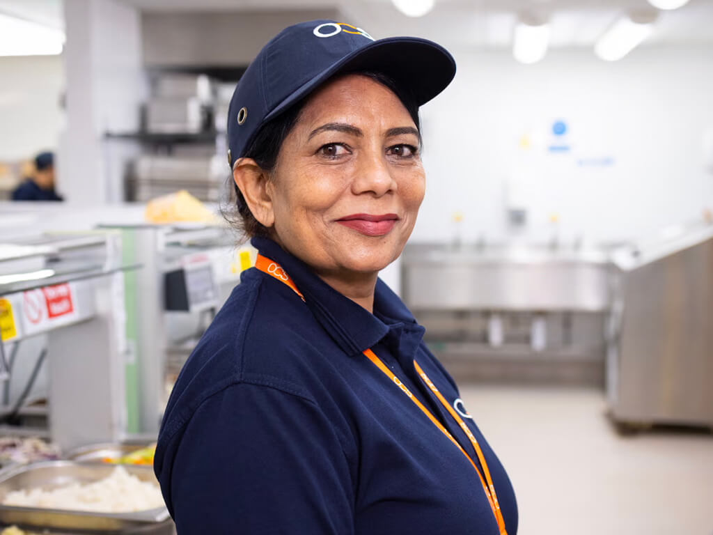 OCS proud frontline colleague in kitchen