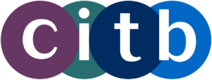 Logo with four overlapping colored circles. Each circle contains a white lowercase letter, spelling CITB. The circles are purple, teal, dark blue, and blue, respectively.