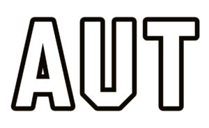The letters A, U, and T are displayed in bold, black outline with no fill, set against a white background.