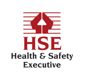 Logo of the Health & Safety Executive (HSE) featuring a red abstract design above the words “HSE Health & Safety Executive” in bold red and black text on a white background.