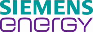 Siemens Energy logo with SIEMENS in turquoise uppercase letters and energy in purple lowercase rounded letters below.